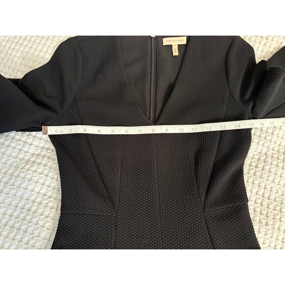 Rebecca Taylor Black size 2 dress v neck lots of ruffles - Picture 5 of 12